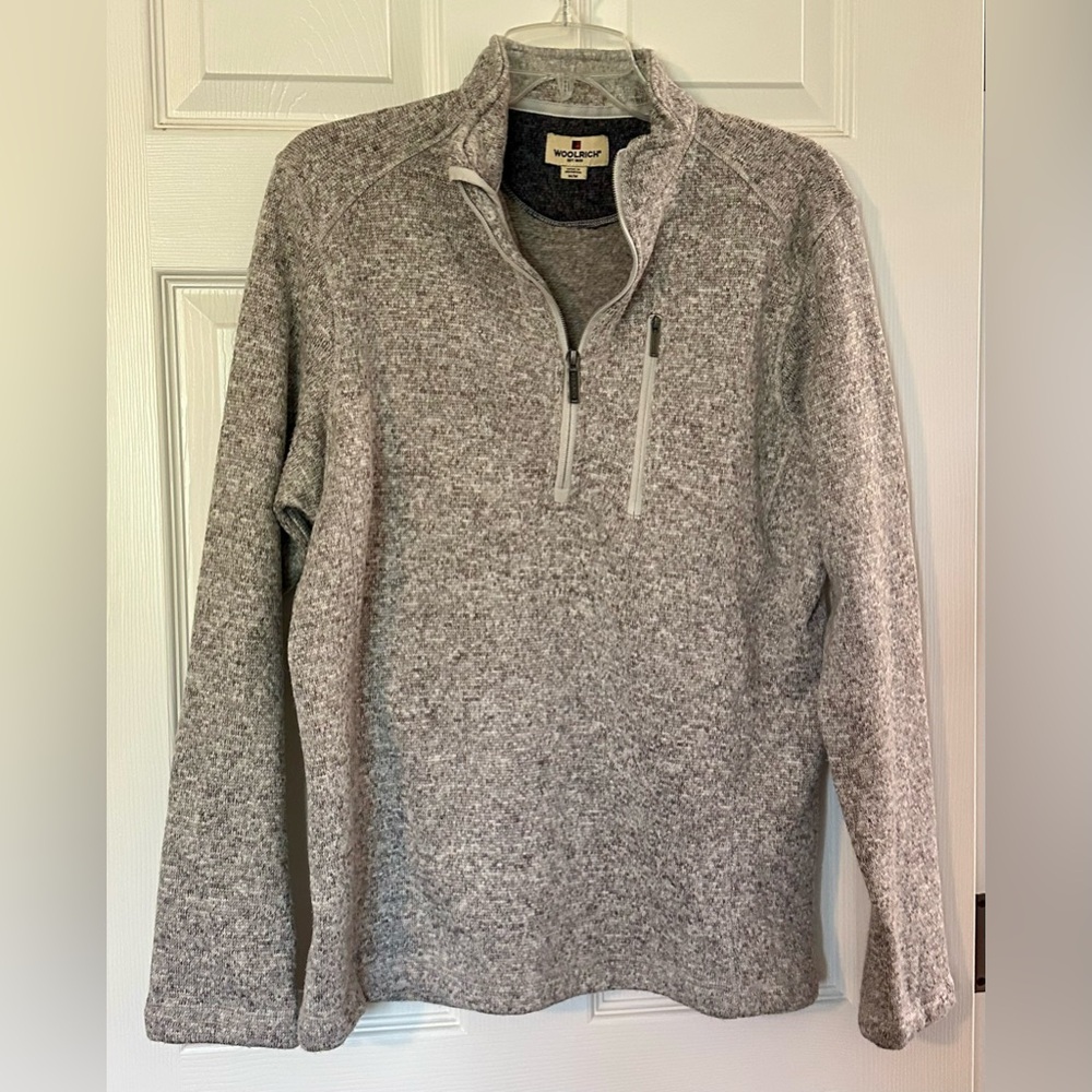 Woolrich Gray Zip Up Sweater Classic Warmth